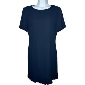 Vtg Randi May Women's Sz 4 Navy Pleated Sheath Dress (1599)